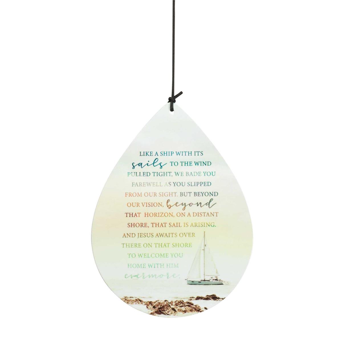 Like A Ship Wind Pulled Tight Bereavement 35 inch Aluminum Wind Chime Noisemaker by Dicksons, product view 2