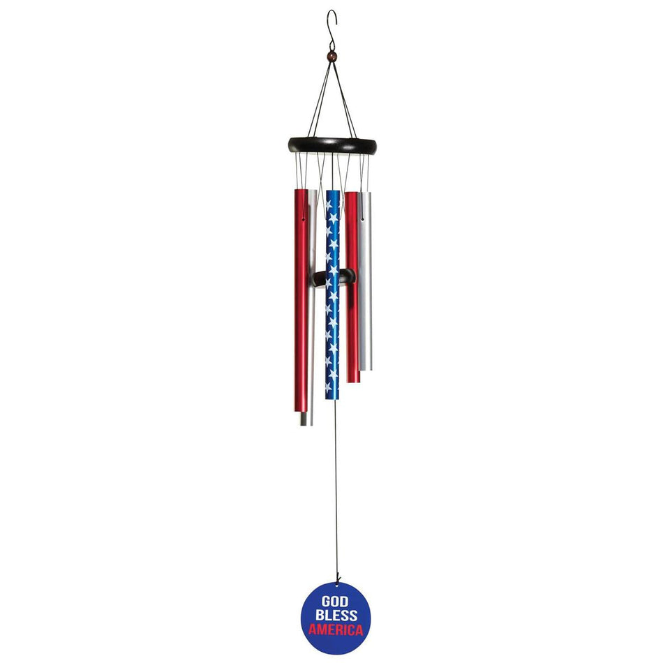 God Bless Our America Red White 35 inch Aluminum Wind Chime Noisemaker by Dicksons