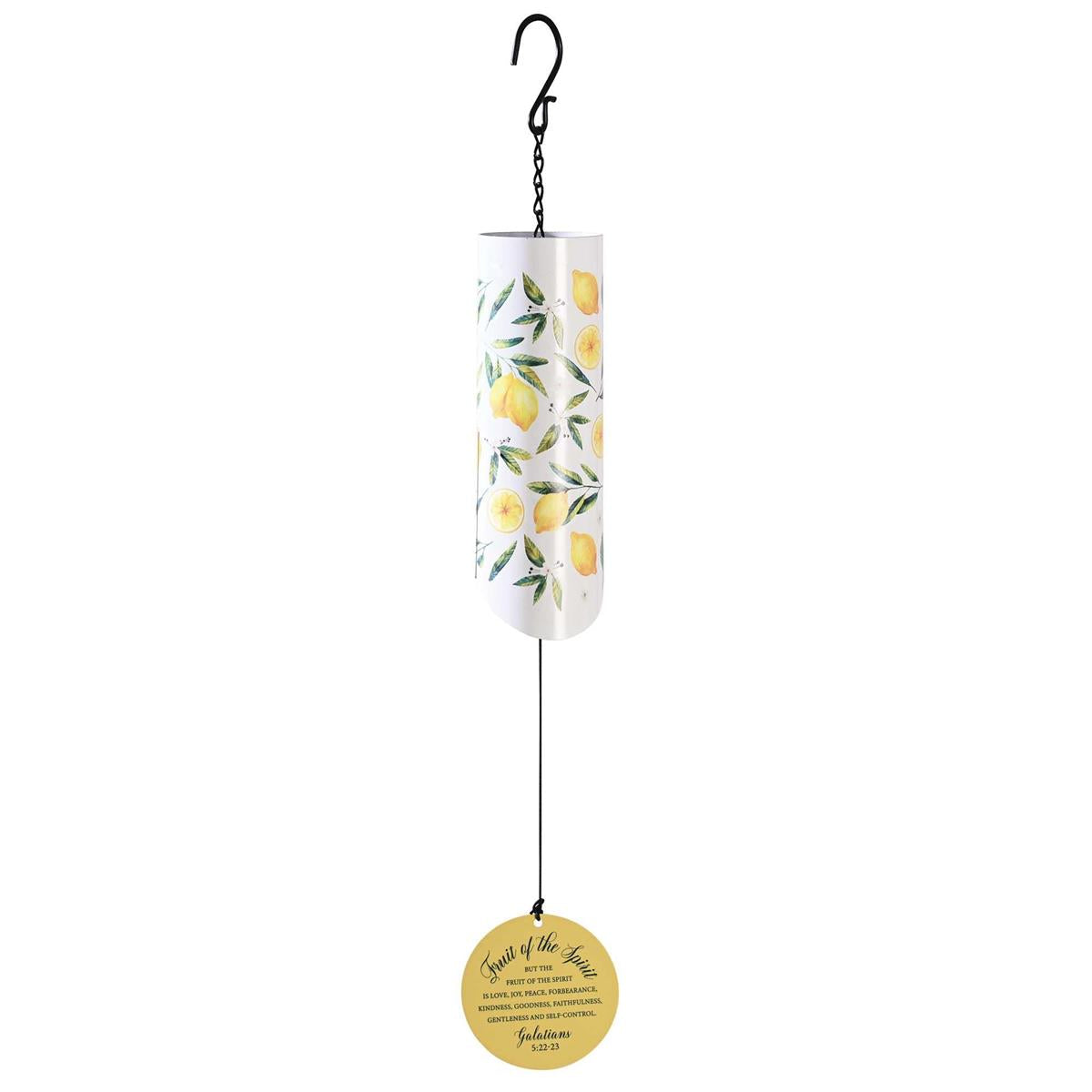 Fruit of The Spirit Lemon Yellow and White 23 Inch Aluminum Decorative Wind by Dicksons
