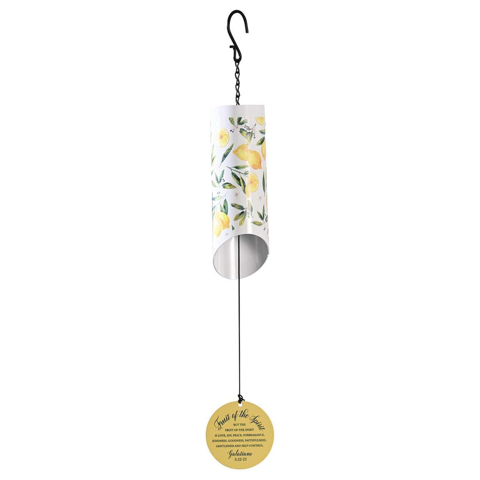 Fruit of The Spirit Lemon Yellow and White 23 Inch Aluminum Decorative Wind by Dicksons, product view 2