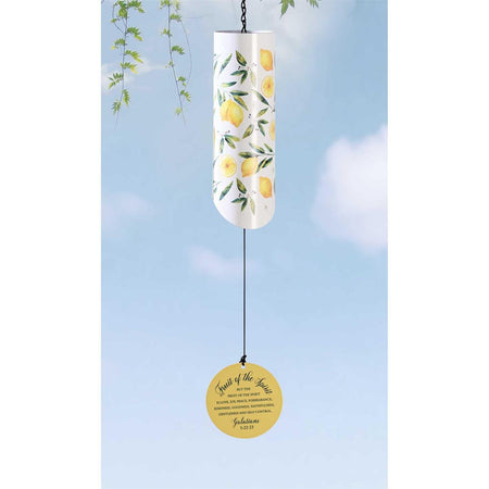 Fruit of The Spirit Lemon Yellow and White 23 Inch Aluminum Decorative Wind by Dicksons, product view 3