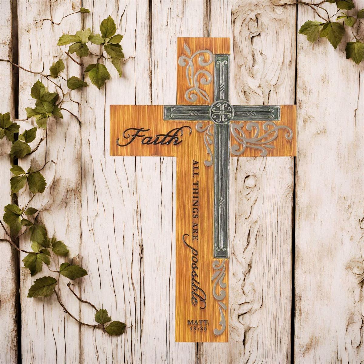 Faith All Things Wall Cross by Dicksons, product view 2