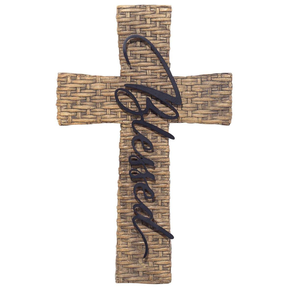 Basket Weave Blessed Wall Cross 10" by Dicksons