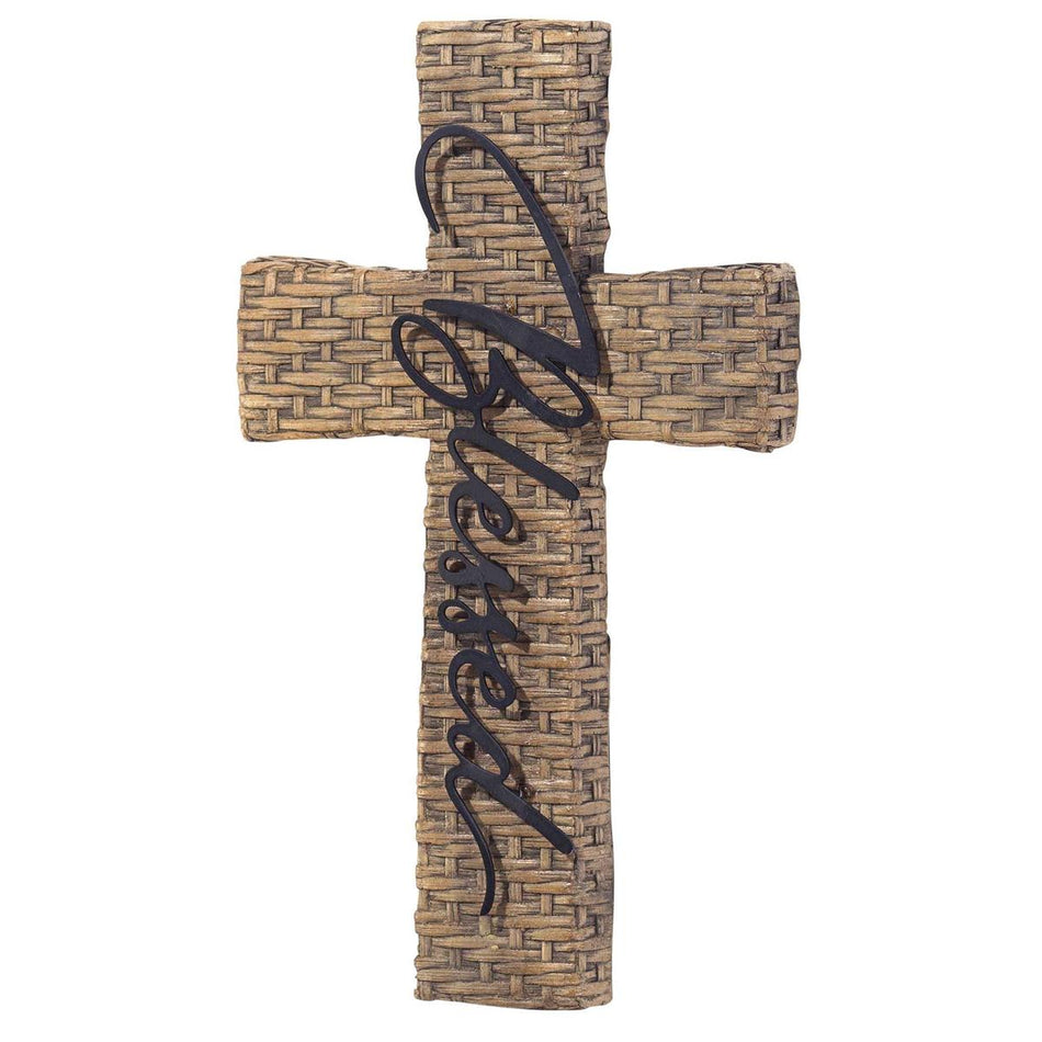 Basket Weave Blessed Wall Cross 10" by Dicksons, product view 2