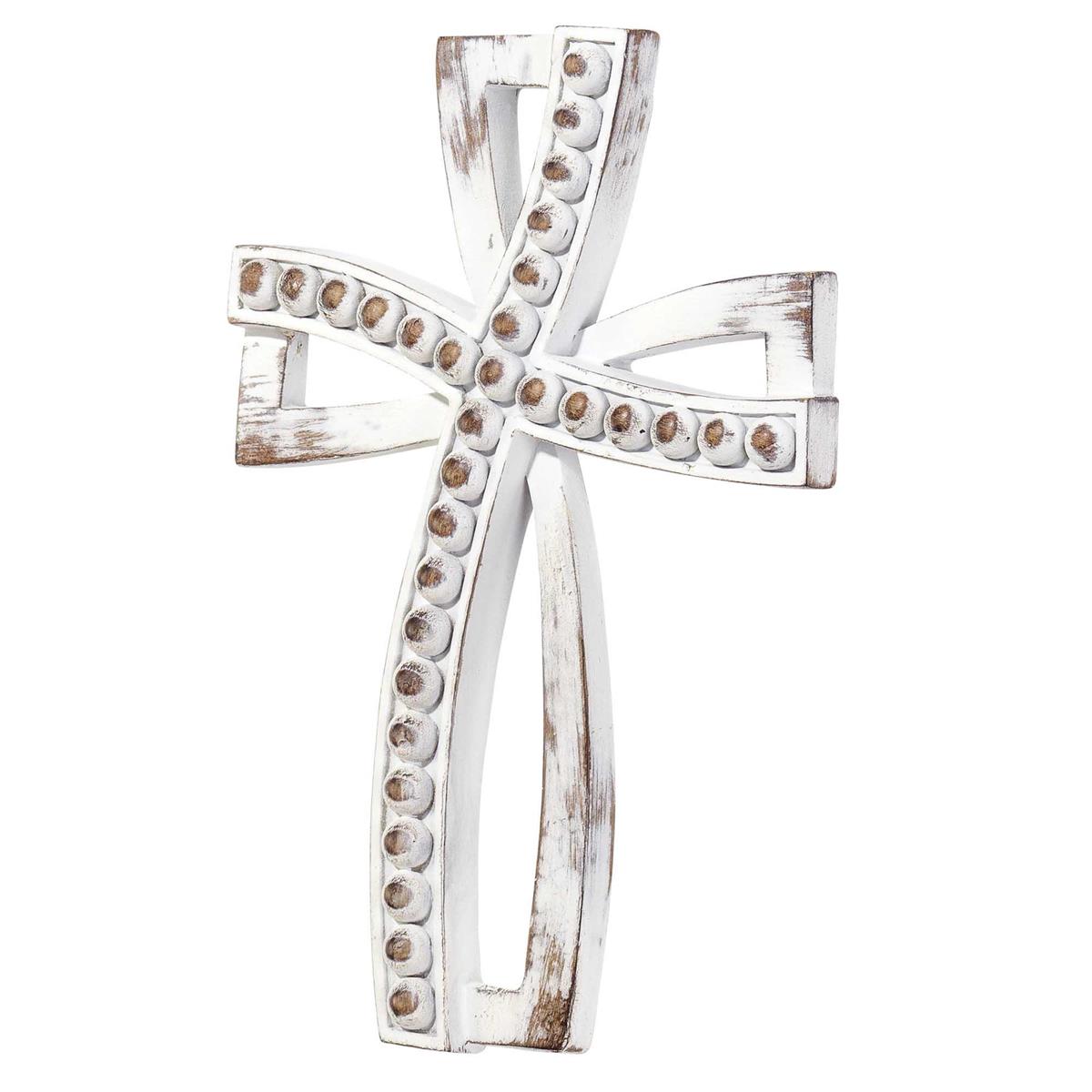 Rustic Wood Look Resin Wall Cross 9.5" by Dicksons, product view 2