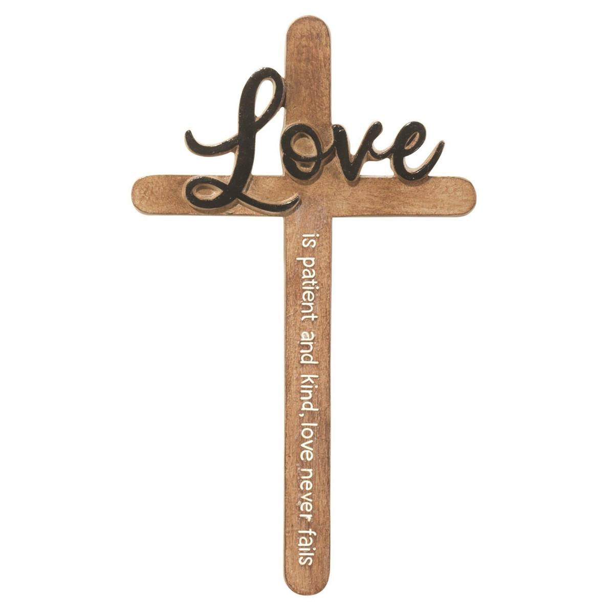 Love Is Patient And Kind Love Never Fails Brown 5.75 x 9.25 Resin Decorative by Dicksons