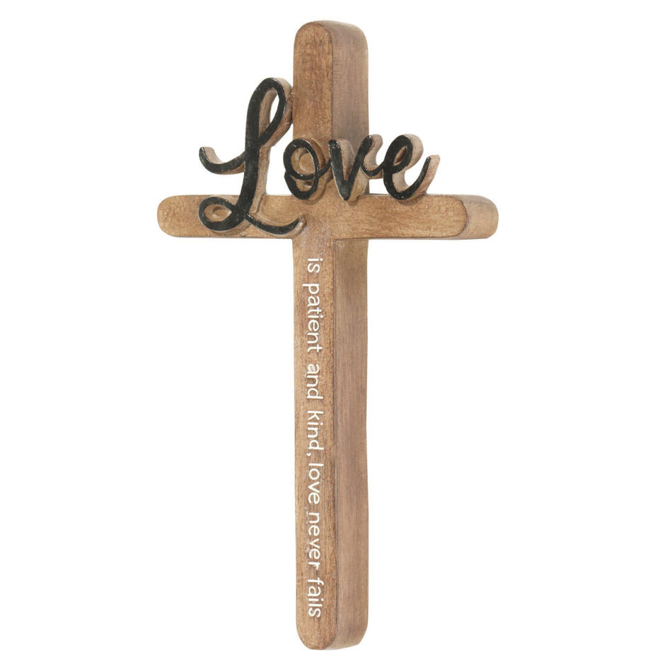 Love Is Patient And Kind Love Never Fails Brown 5.75 x 9.25 Resin Decorative by Dicksons, product view 2
