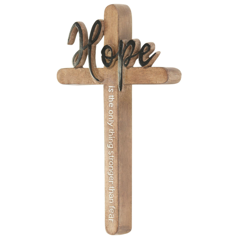 Hope Is The Only Thing Stronger Than Fear Brown 5.75 x 9.5 Resin Decorative by Dicksons, product view 2