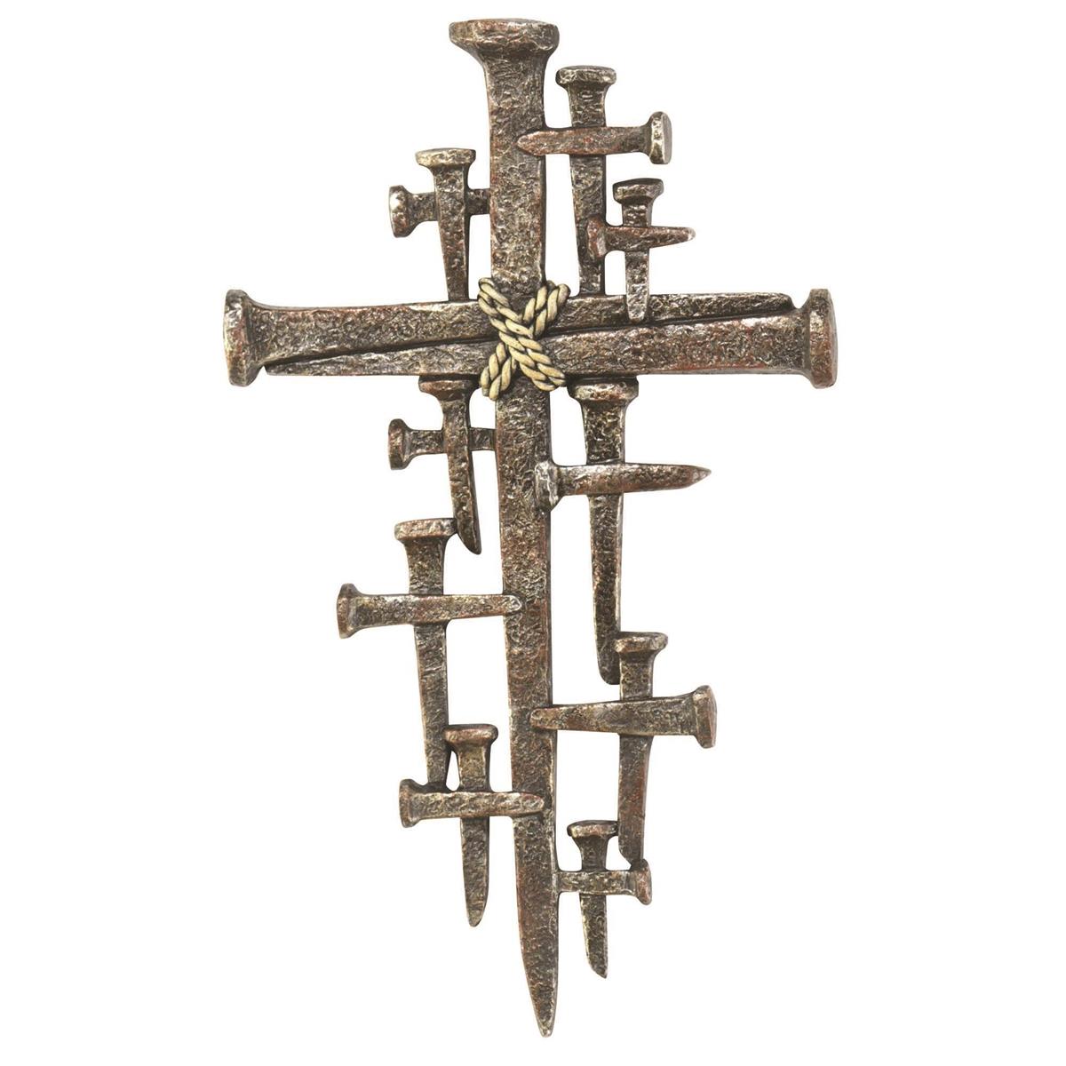 Nail Crosses Decorative Abstract Brown 12 x 7.75 Resin Wall Cross by Dicksons