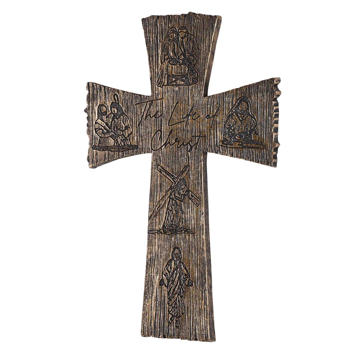 The Life Of Christ Natural Brown Wood Look 12 Inch Resin Decorative Hanging by Dicksons