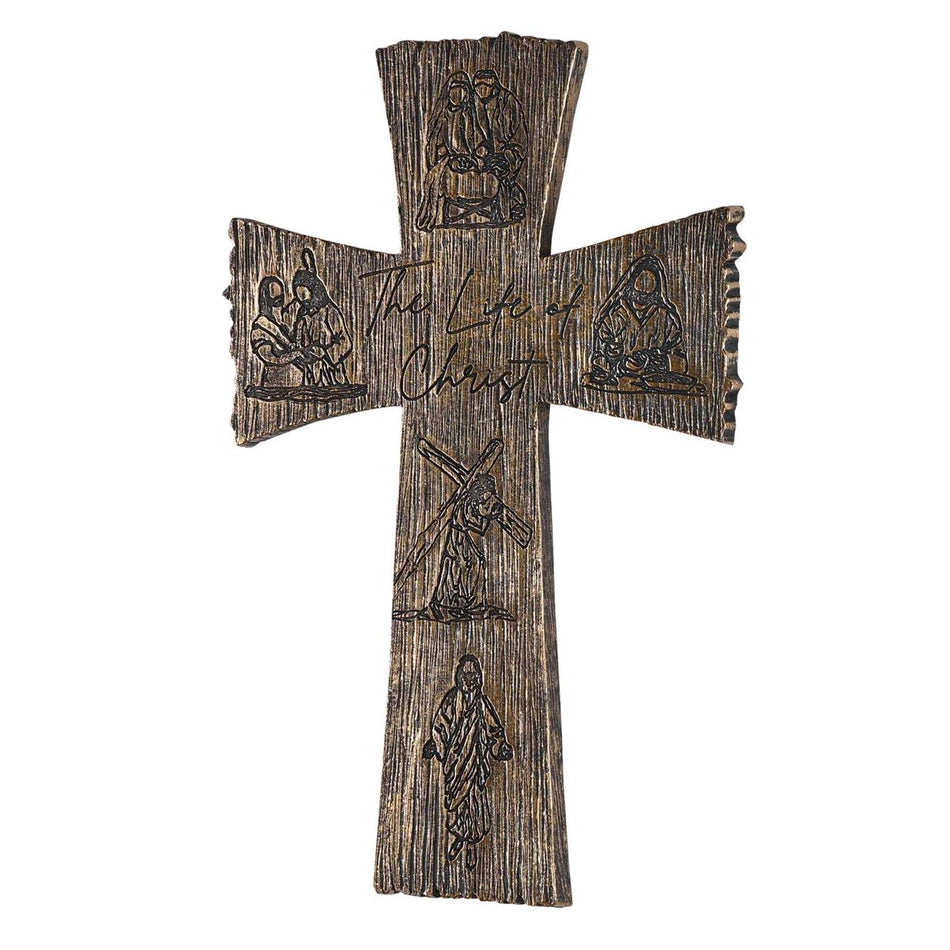 The Life Of Christ Natural Brown Wood Look 12 Inch Resin Decorative Hanging by Dicksons