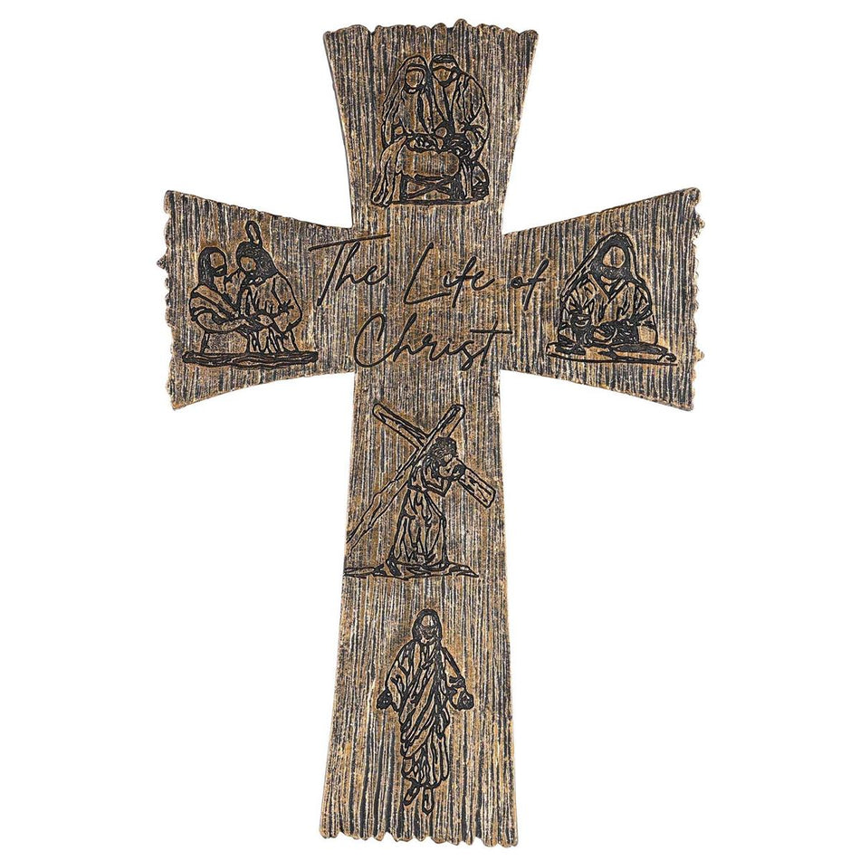 The Life Of Christ Natural Brown Wood Look 12 Inch Resin Decorative Hanging by Dicksons, product view 2