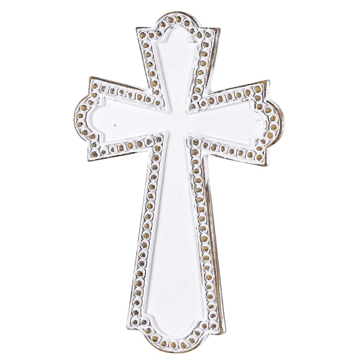 White Wash Resin Wall Cross 6.75H by Dicksons