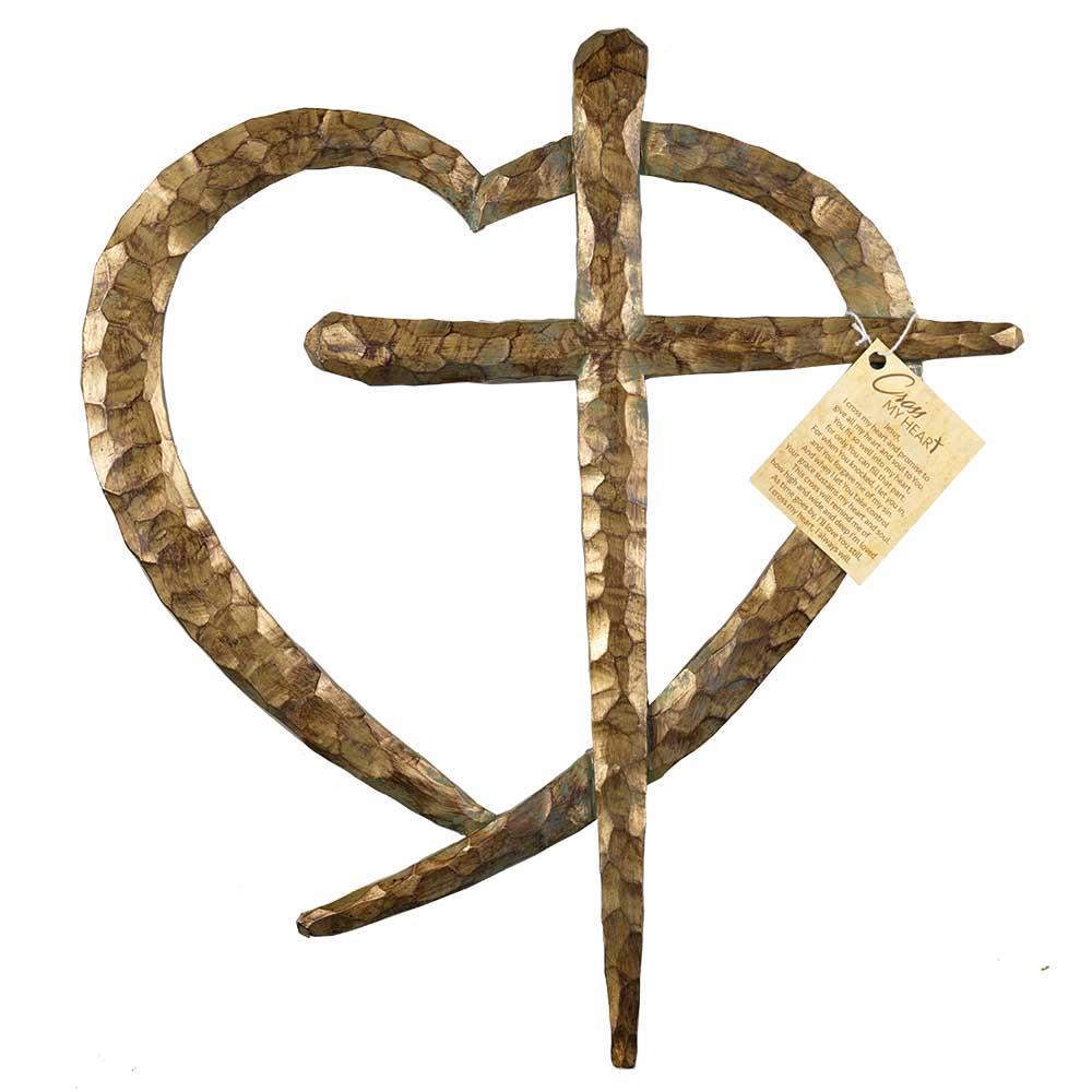 I Cross My Heart Wall Cross Bronze by Dicksons