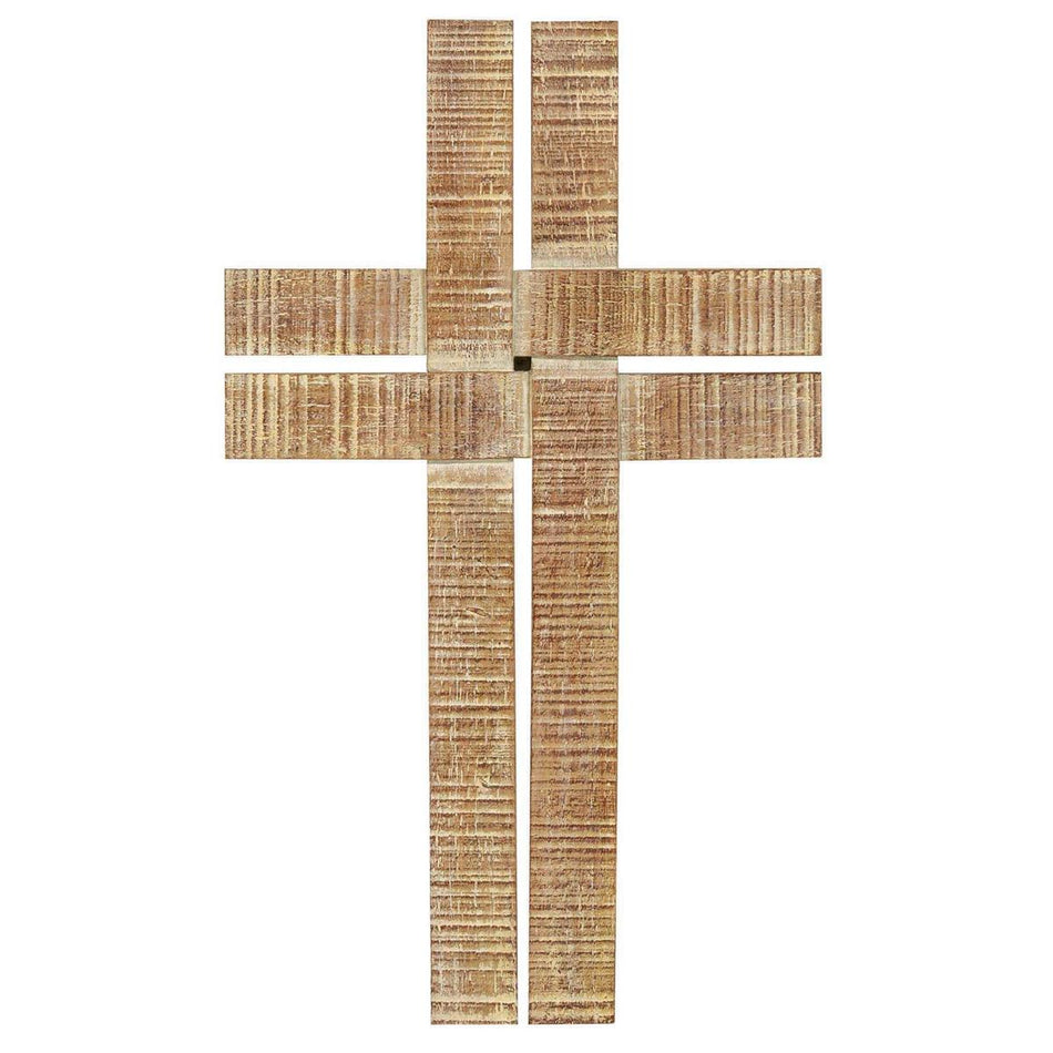 Distressed Brown Antique Look 12 x 7 Resin Decorative Hanging Wall Cross by Dicksons