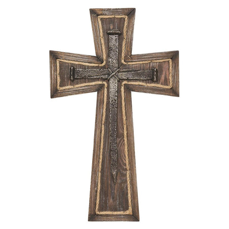 Wood Wall Cross 17" with Rope Accent by Dicksons