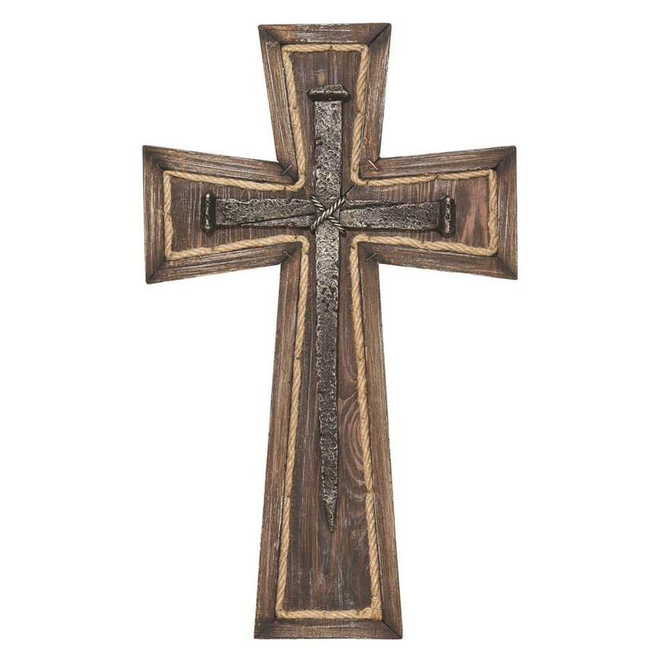 Wood Wall Cross 17" with Rope Accent by Dicksons