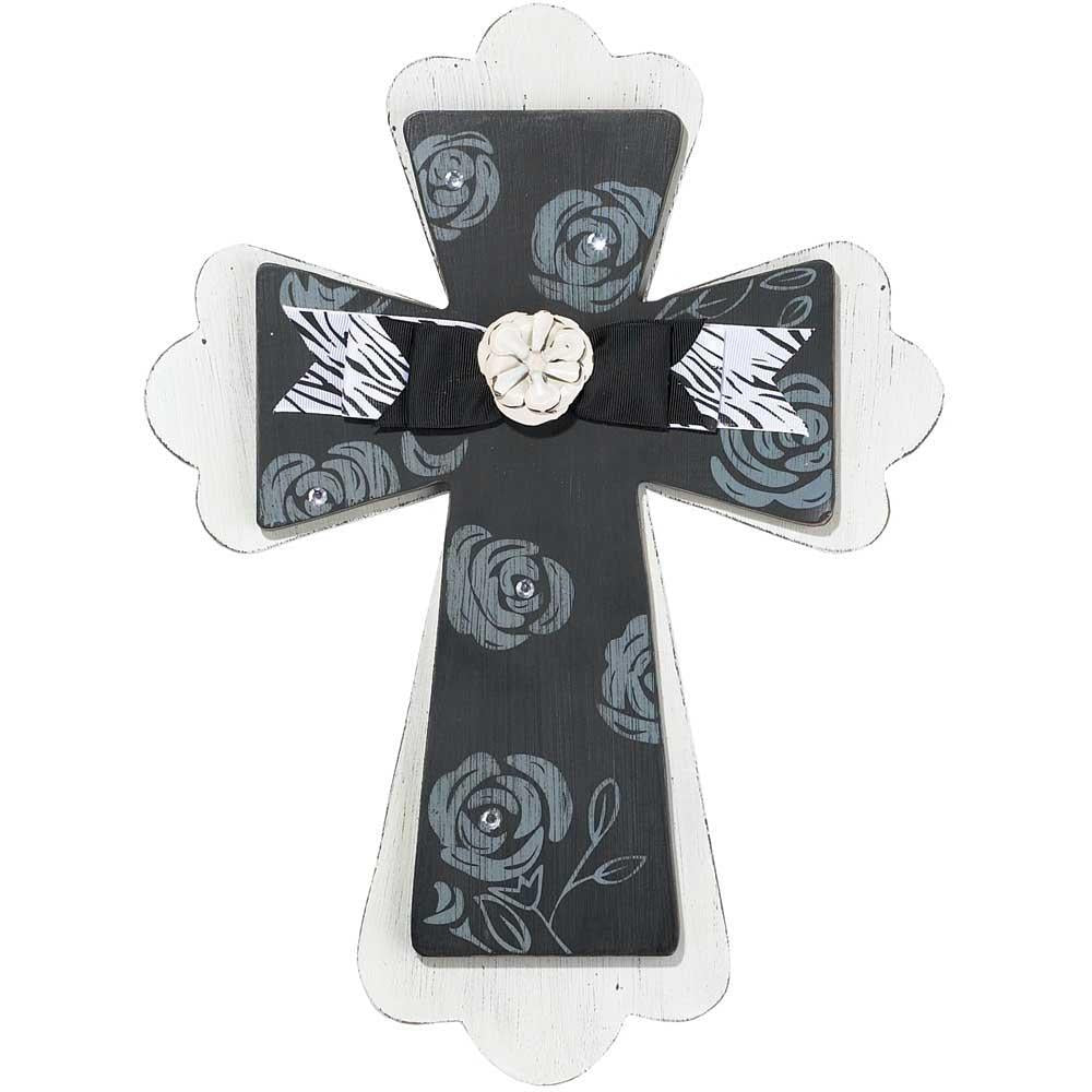 Wall Cross Wood 16IN Black/wh by Dicksons