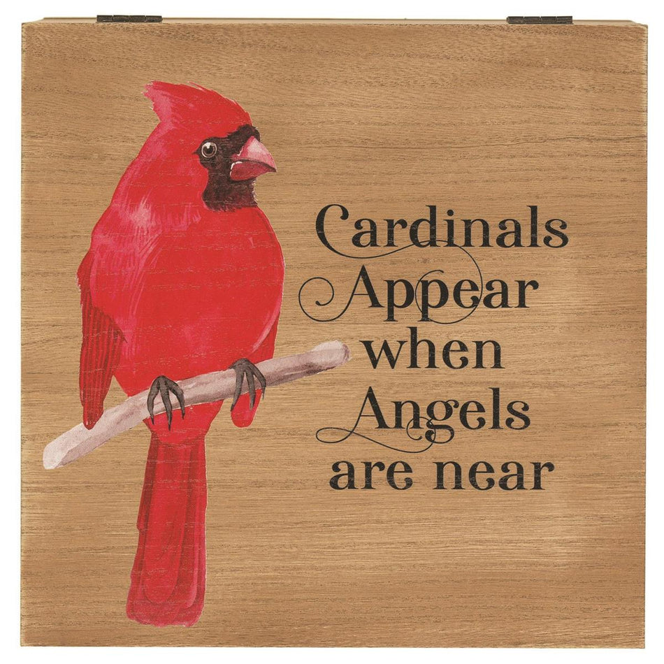 Keepsake Wood Box Cardinals Appear Angel by Dicksons, product view 2