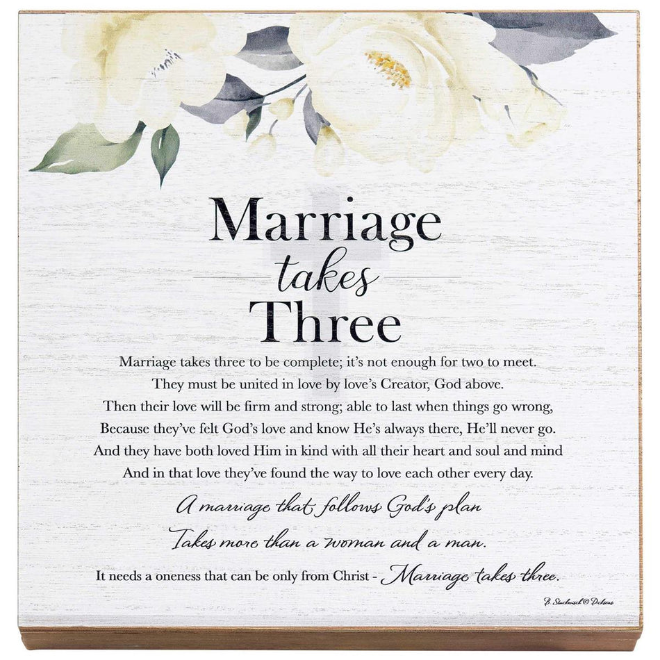 Keepsake Box Marriage Takes Three MDF by Dicksons, product view 2