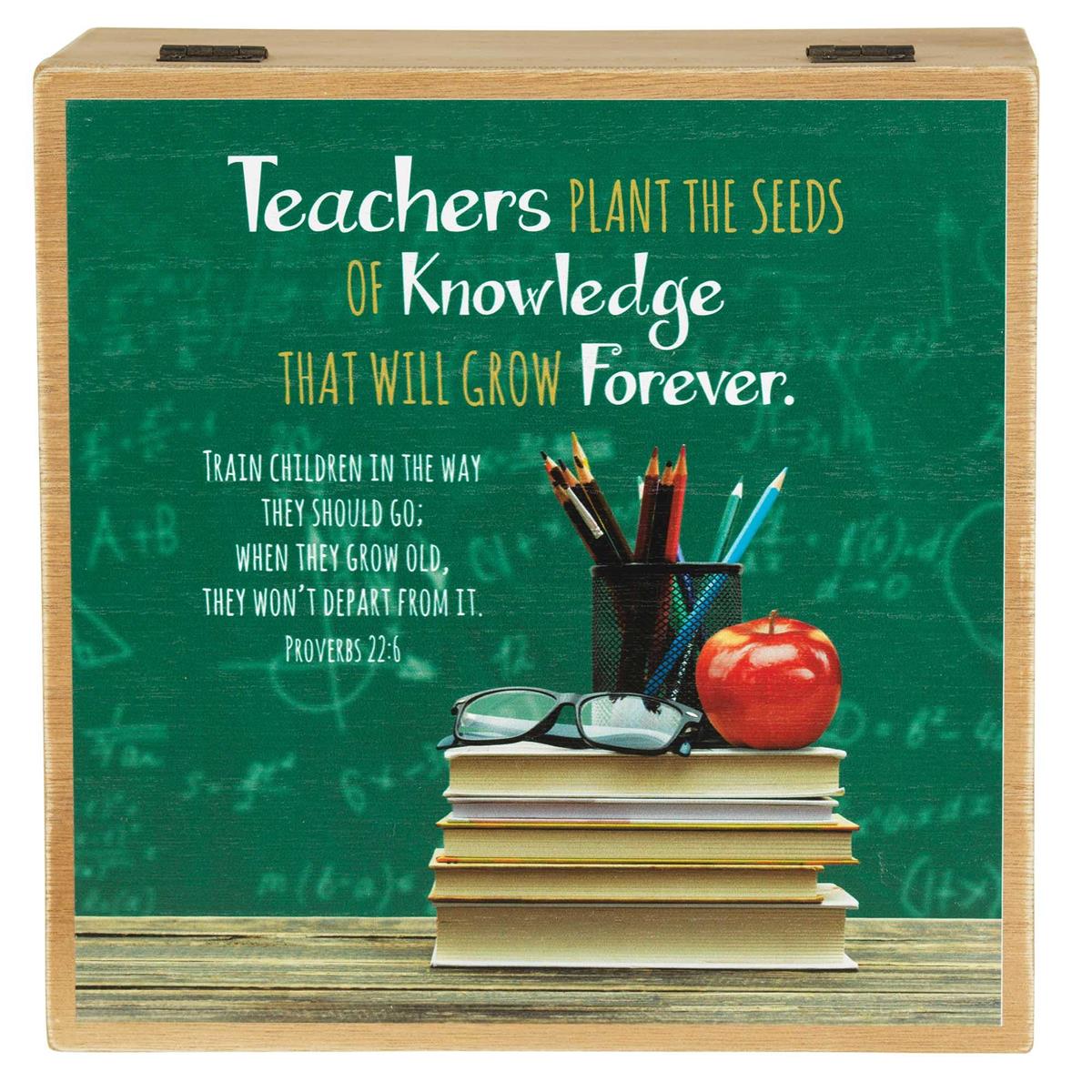 Teachers Plant Seeds Knowledge Green 9 inch MDF Keepsake Photo Box by Dicksons, product view 2