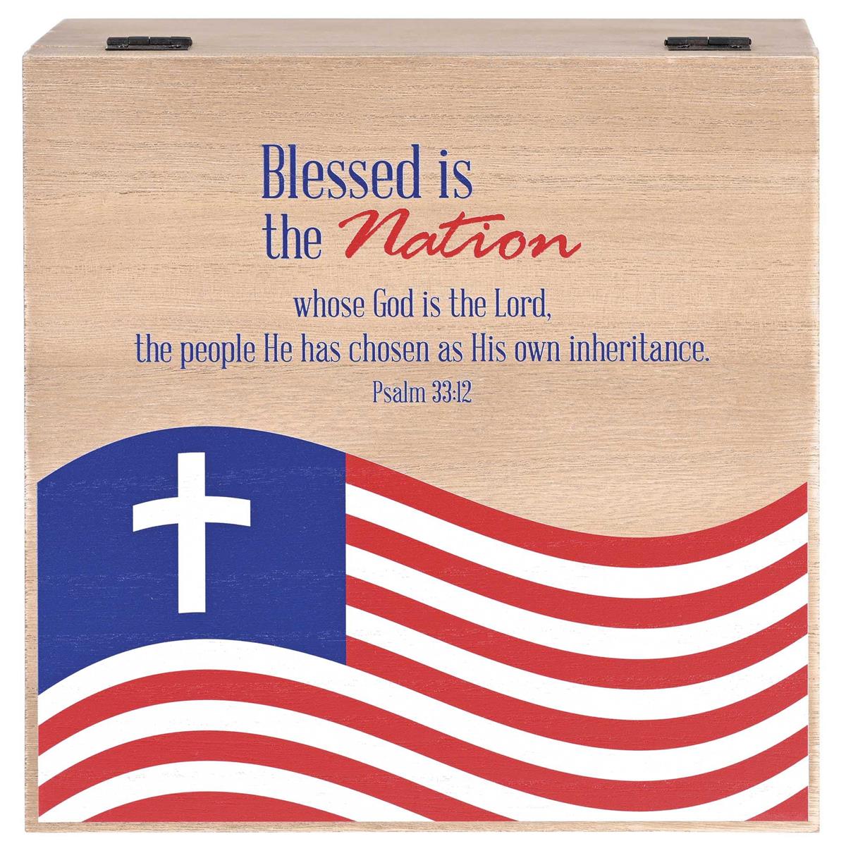 Keepsake Box Flag Blessed Is The MDF by Dicksons, product view 2