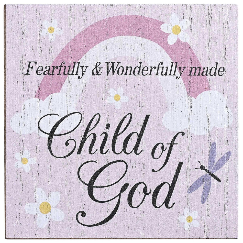 Wonderfully Made Child Of God, Pink 5 x 4 Inch MDF Wood Trinket Jewelry Music by Dicksons, product view 2