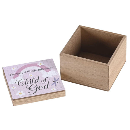 Wonderfully Made Child Of God, Pink 5 x 4 Inch MDF Wood Trinket Jewelry Music by Dicksons, product view 3