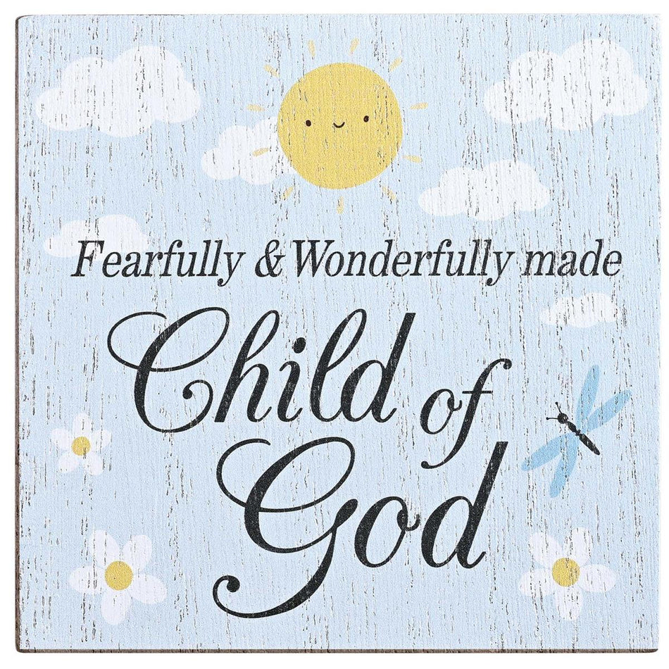 Keepsake Box Child Of God Blue MDF 4x4 Blue 5 x 4 Inch MDF Wood Trinket Jewelry by Dicksons, product view 2