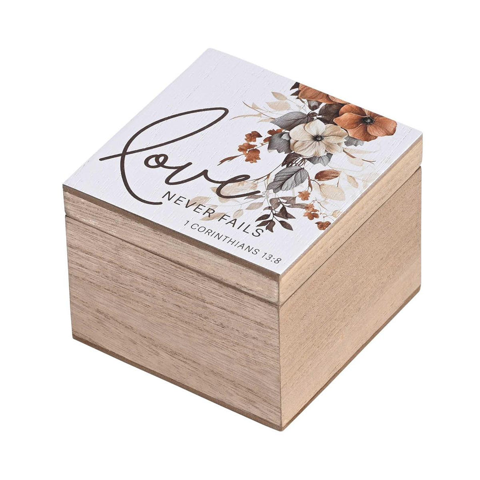 Keepsake Box Love Never Fails MDF 4x4 by Dicksons