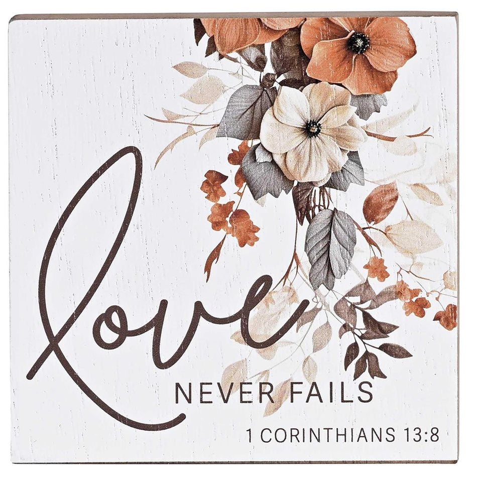 Keepsake Box Love Never Fails MDF 4x4 by Dicksons, product view 2