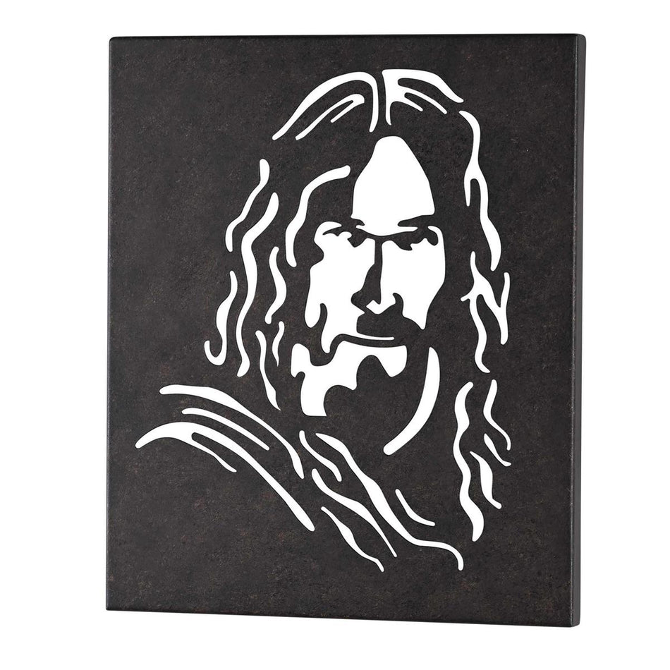 Die-Cut Head of Jesus, Black 14 x 12 Inch Metal Wall Art Plaque by Dicksons