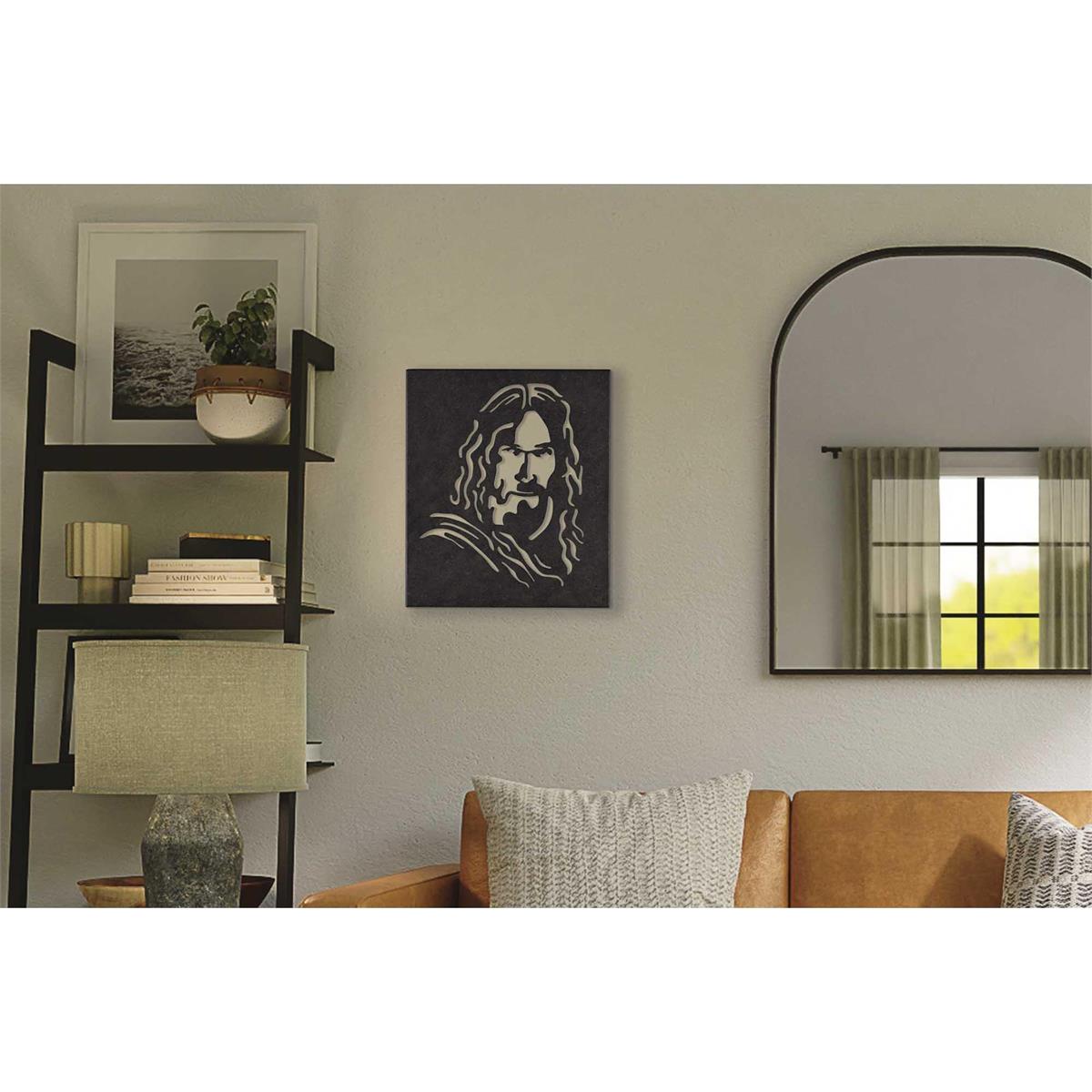 Die-Cut Head of Jesus, Black 14 x 12 Inch Metal Wall Art Plaque by Dicksons, product view 3