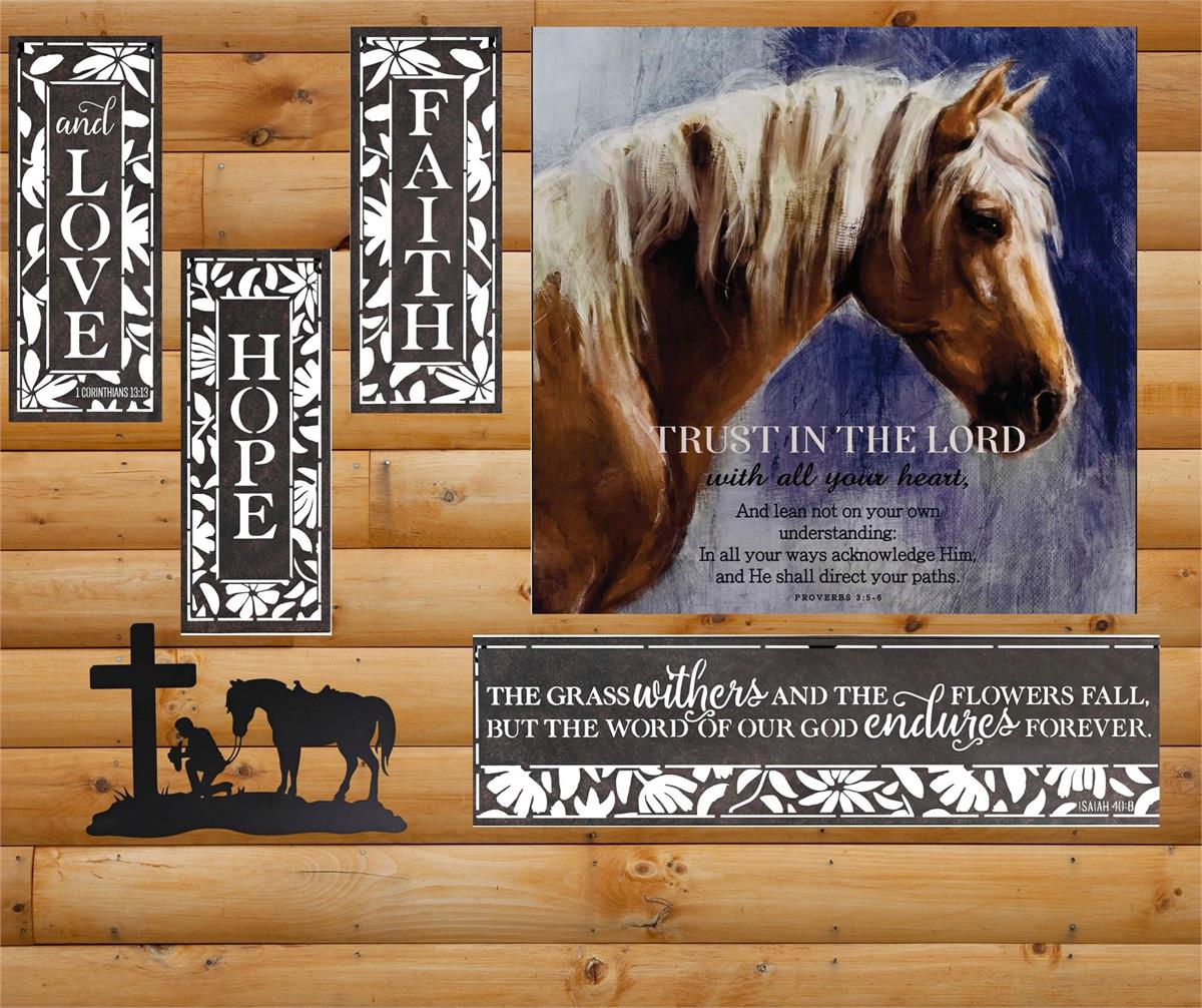Cowboy At The Cross Black Sheet Iron Decorative Hanging Wall Art 20 x 18 Inch by Dicksons, product view 2