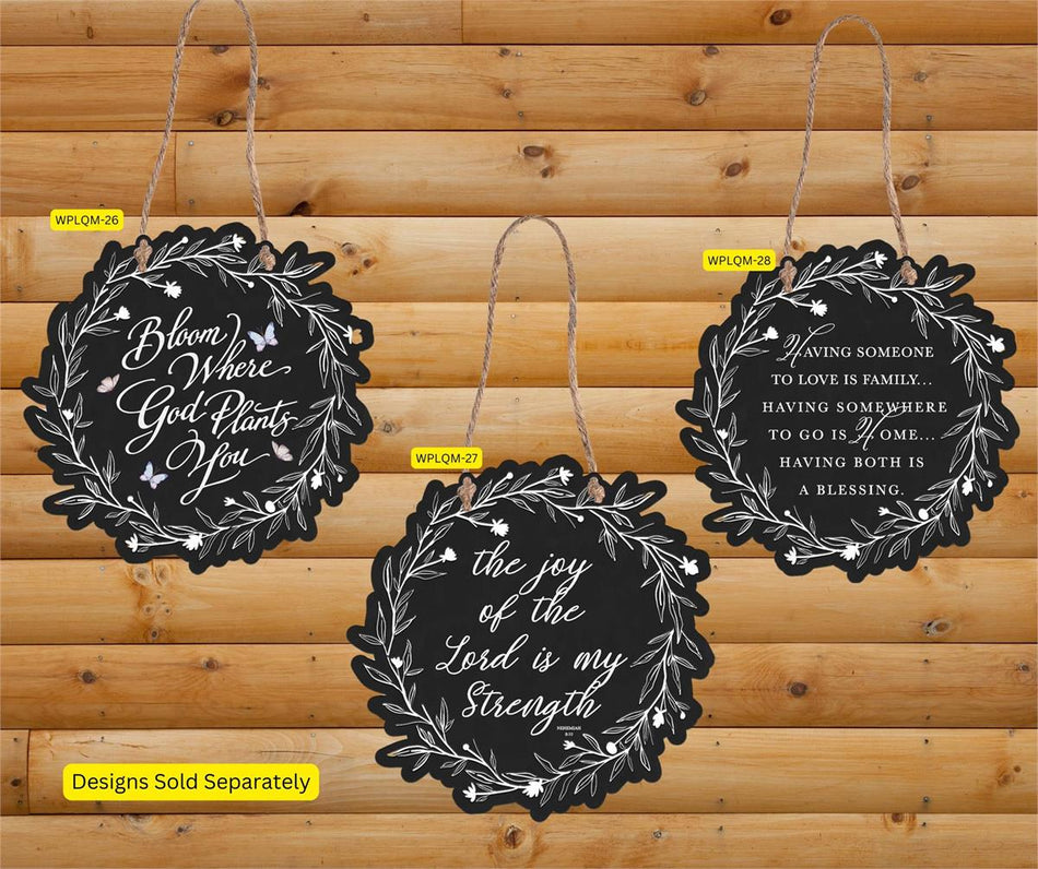 Wall Hanging Metal Floral Wreath Joy by Dicksons, product view 2
