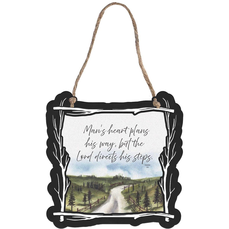Lord Directs His Steps Proverbs 16:9 Black Iron Decorative Hanging Wall Art 12 by Dicksons