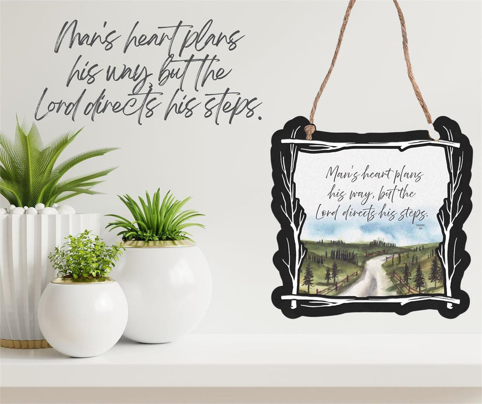 Lord Directs His Steps Proverbs 16:9 Black Iron Decorative Hanging Wall Art 12 by Dicksons, product view 2