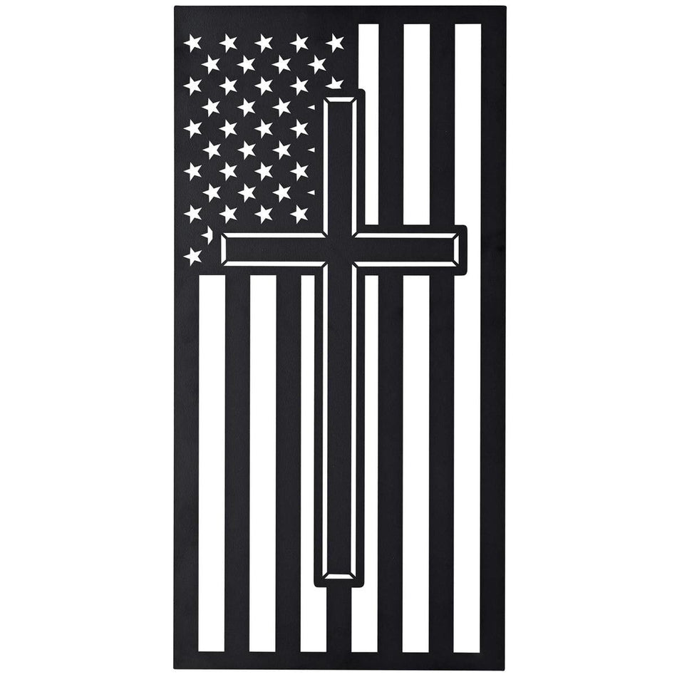 Metal Wall Hanging Cross With Flag by Dicksons