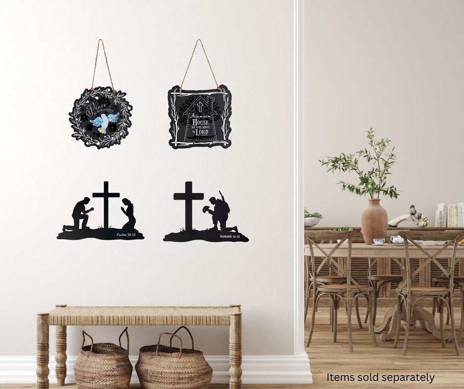 Inspirational Christian Wall Hanging Sign Décor for Home 12 x 12 Inch Metal by Dicksons, product view 2