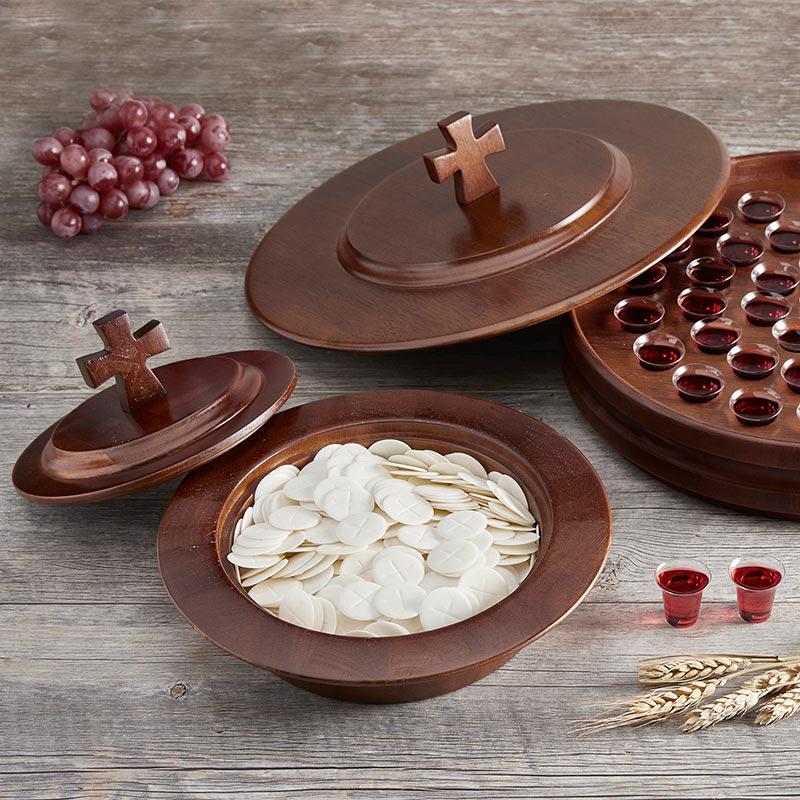 Walnut Stain Wood Communion Tray Lid by Christian Brands, product view 2