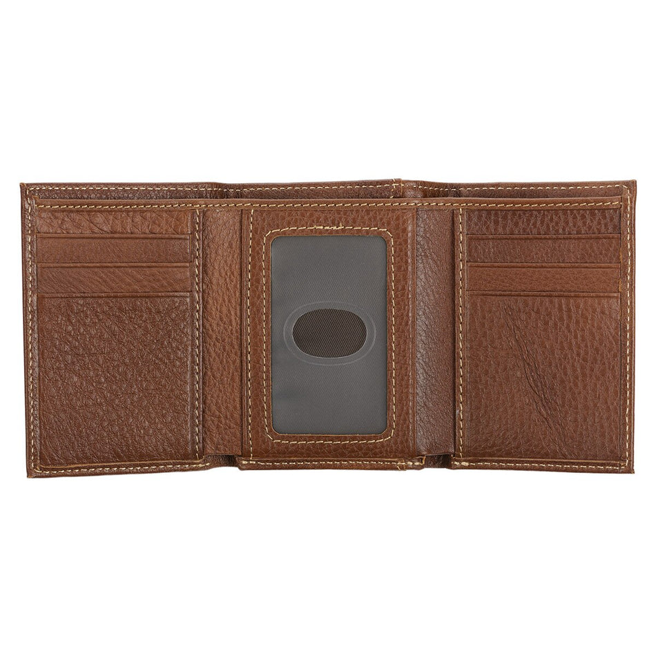 Names of Jesus Classic Brown Full Grain Leather Trifold Wallet by Christian Art Gifts, product view 2