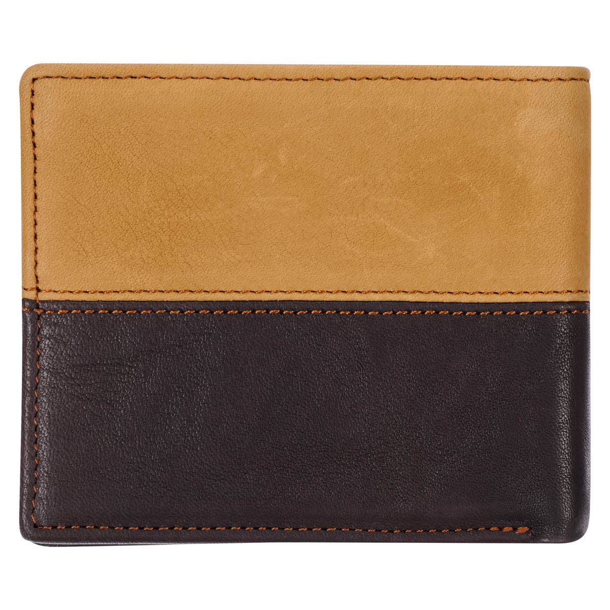 Two-tone Dark Brown and Camel Tan Leather Wallet with Cross Badge by Christian Art Gifts, product view 3