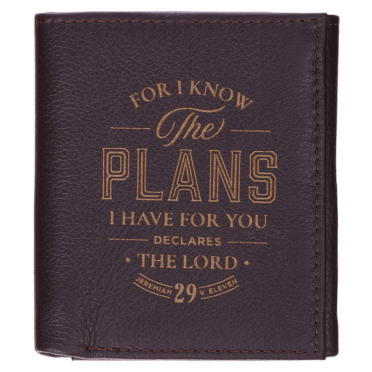 The Plans Black Full Grain Leather Wallet - Jeremiah 29:11 by Christian Art Gifts