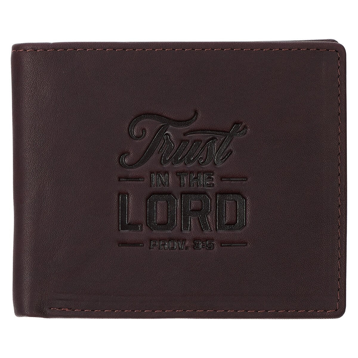 Trust in the Lord Dark Brown Full Grain Leather Wallet - Proverbs 3:5 by Christian Art Gifts