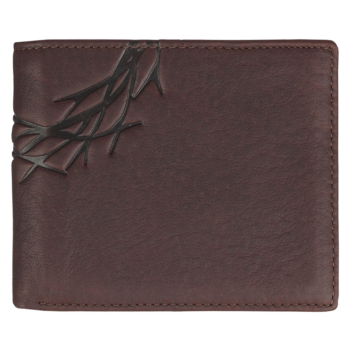 Crown of Thorns Espresso Brown Genuine Leather Wallet by Christian Art Gifts