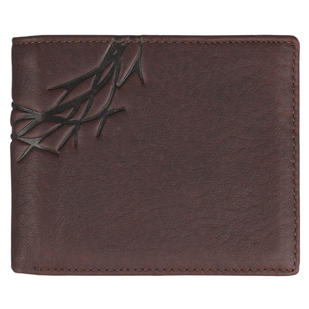 Crown of Thorns Espresso Brown Genuine Leather Wallet by Christian Art Gifts