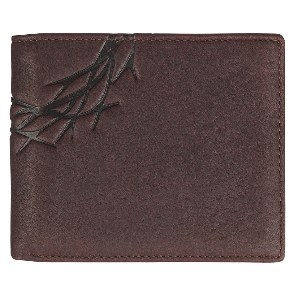 Crown of Thorns Espresso Brown Genuine Leather Wallet by Christian Art Gifts