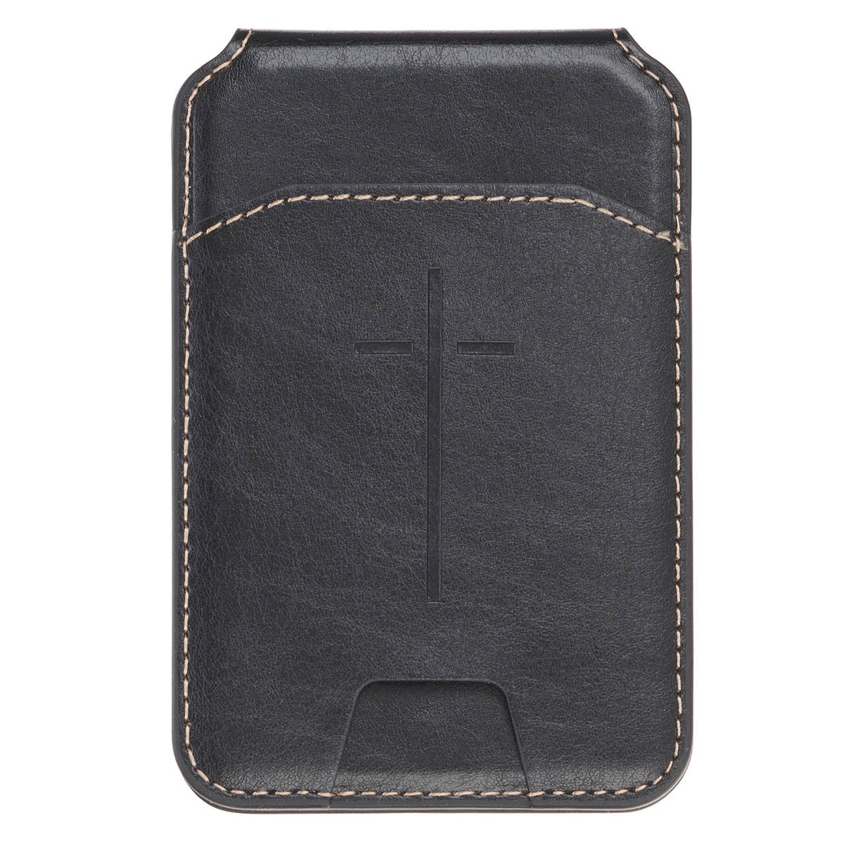Cross Black Faux Leather Phone Wallet with Stand by Christian Art Gifts