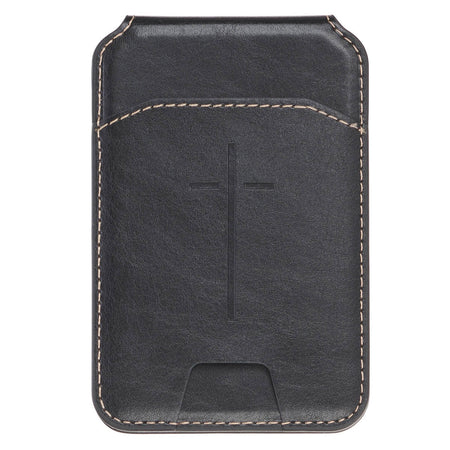 Cross Black Faux Leather Phone Wallet with Stand by Christian Art Gifts