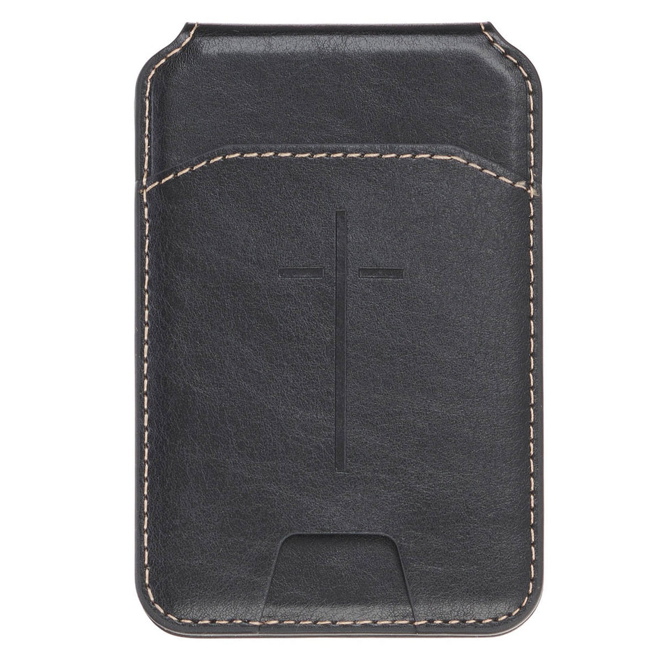 Cross Black Faux Leather Phone Wallet with Stand by Christian Art Gifts